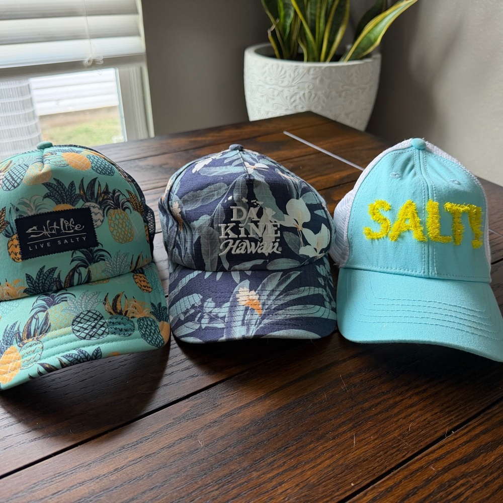 Salt Life, Salty and Dakine Tropical Caps - Blue and Teal